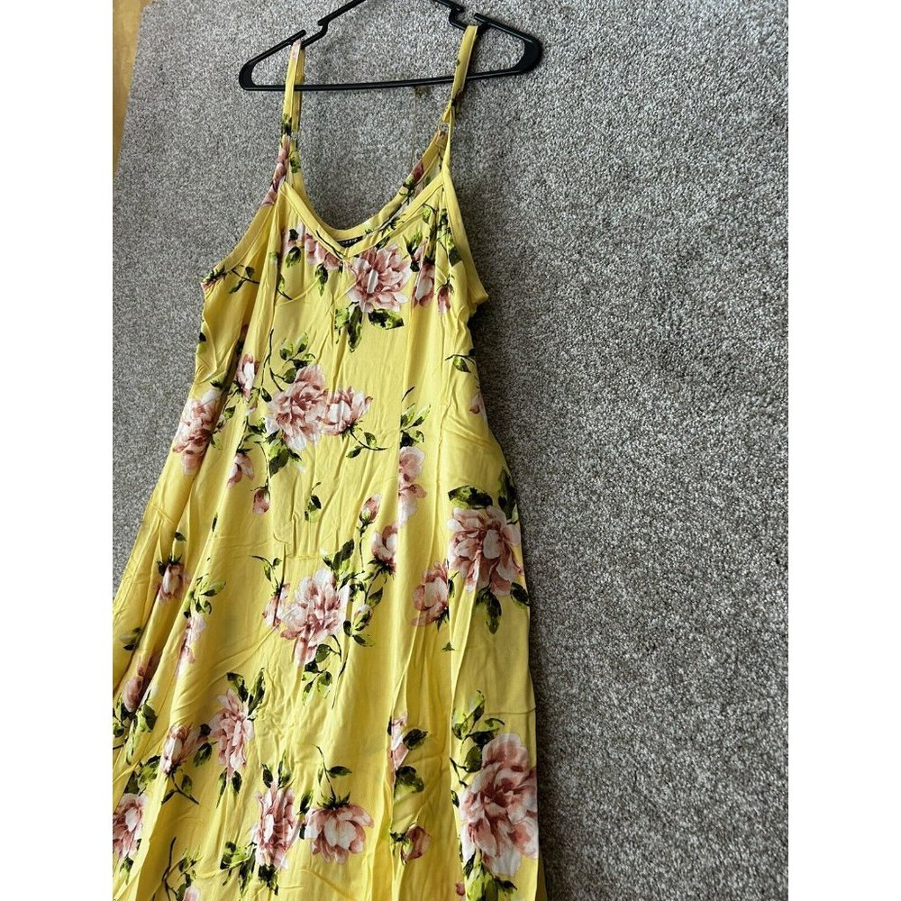 Torrid Yellow Floral Challis Trapeze Maxi Dress Size Med/Large (00) - Picture 2 of 8